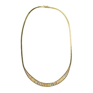 16" Fashion Gold Necklace in 14K Three Tone Gold