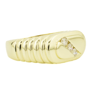 0.18ctw Diamond Accented Gents Ring in 10K Yellow Gold -Size 9.75