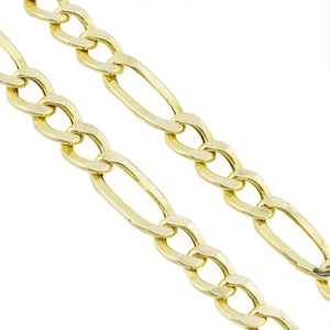 7.5mm Wide Figaro Link 22" Chain in 10K Two-Tone Gold - 18.3Grams