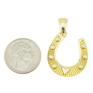 Foundrae 0.25ctw Diamond Accented Horseshoe Pendant in 18K Yellow Gold - Chain Not Included