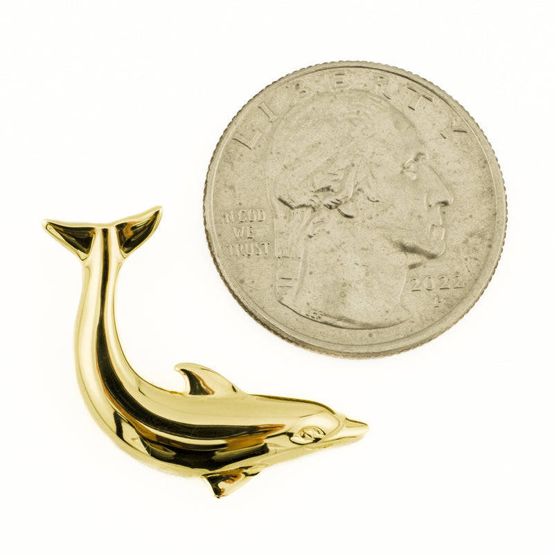 Dolphin Gold Pendant in 14K Yellow Gold - 2.6 Grams