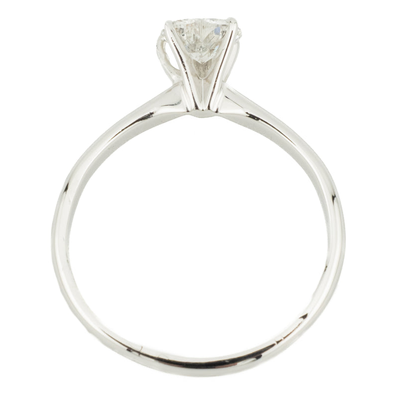0.56ct Heart Diamond I/I1 Solitaire Engagement Ring in 14K White Gold - Size 7.5