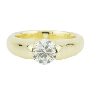 0.97ctw Round Brilliant J/SI1 Diamond Solitaire Engagement Ring in 14K Yellow Gold Size 5.5