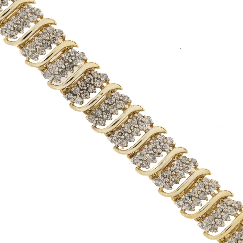 5.20ctw Multi Diamond 6.5" Tennis Bracelet in 10K Yeallow Gold