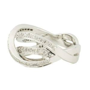 0.50ctw Diamond Bypass Fashion Ring in 18K White Gold - Size 5.5