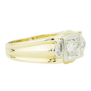 0.44ctw Gent's Diamond Accented Ring in 14K Yellow Gold - Size 10.50