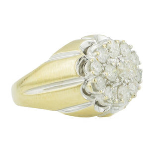 2.00ctw Gent's Diamond Cluster Ring in 10K Two-Tone Gold - Size 9.75