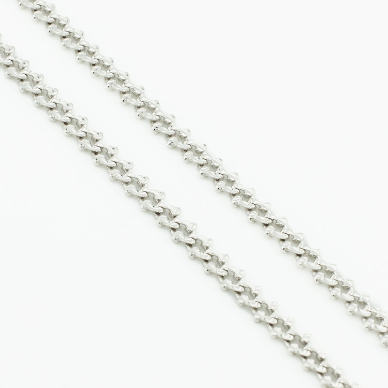 42.5mm Wide Fancy Fashion 18" Gold Chain in 14K White Gold