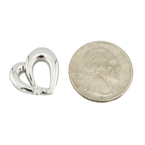 Hearts On Fire 0.20ctw Round Brilliant Diamond Solitaire Heart Pendant & 18" Chain in 18K White Gold