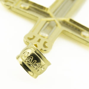 Gold Cross Pendant in 14K Two Tone Gold - 2.2 Grams