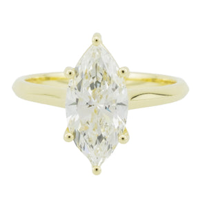 IGI Lab 2.03ct Marquise G/VVS2 Diamond Solitaire Engagement Ring in 14K Yellow Gold - Size 7