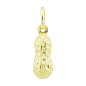 Gold Peanut Charm Pendant in 14K Yellow Gold - 1.3 Grams