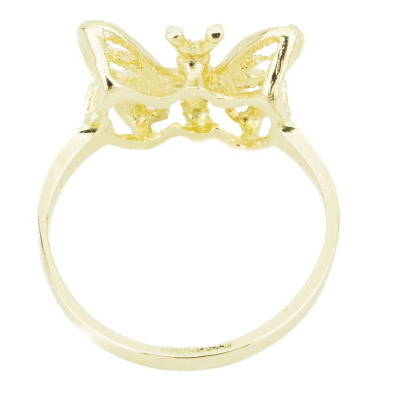 Butterfly Gold Ring in 14K Yellow Gold - Size 5.5