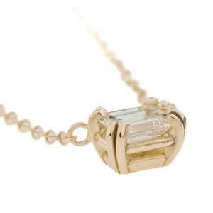 0.41ctw Emerald Cut Diamond Solitaire 16" Necklace in 14K Rose Gold