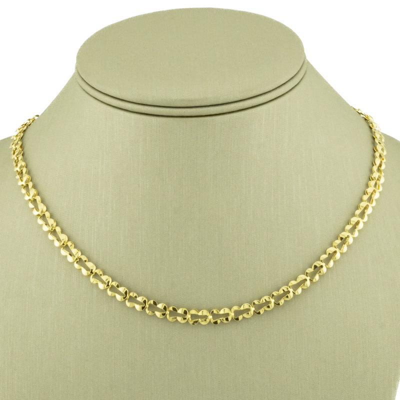 5mm Wide Fashion Chain Necklace 16" in 18K Yellow Gold - 9.5g