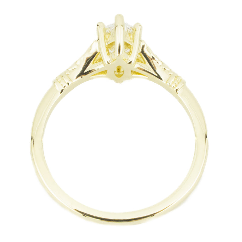 IGI Leo 0.80ct Marquise E/VS1 Diamond Solitaire Engagement Ring in 14K Yellow Gold - Size 7