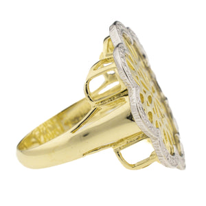 Fashion Gold Ring in 14K Two-Tone Gold - Size 8