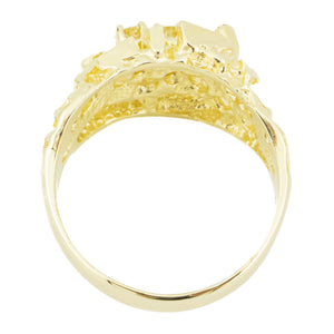 0.36ctw Diamond Accented Nugget Gent's Ring in 14K Yellow Gold -Size 10.75