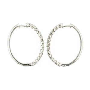 2.00ctw Diamond Hoop Earrings in 10K White Gold