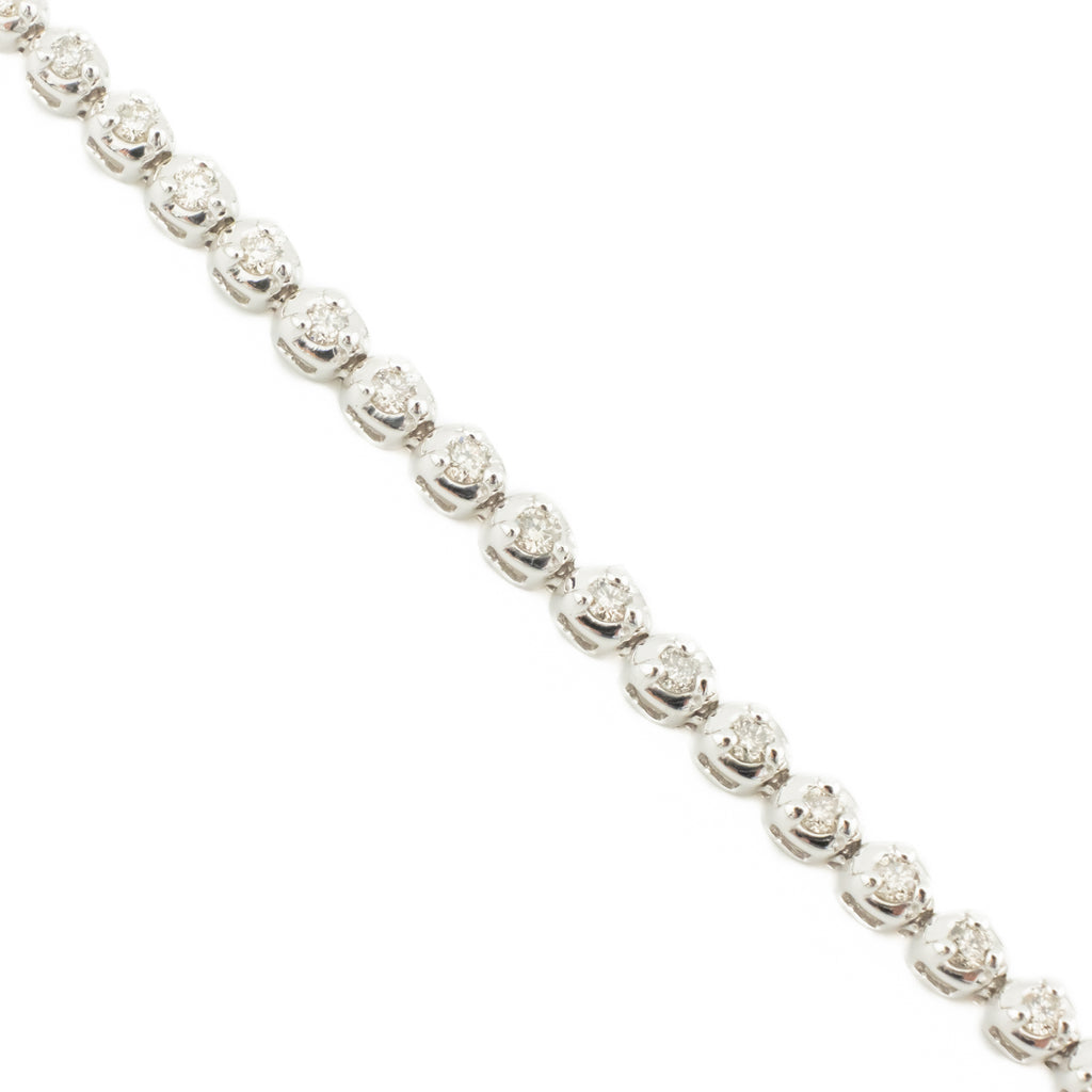 1.10ctw Round Diamond 7.5" Tennis Bracelet in 14K White Gold