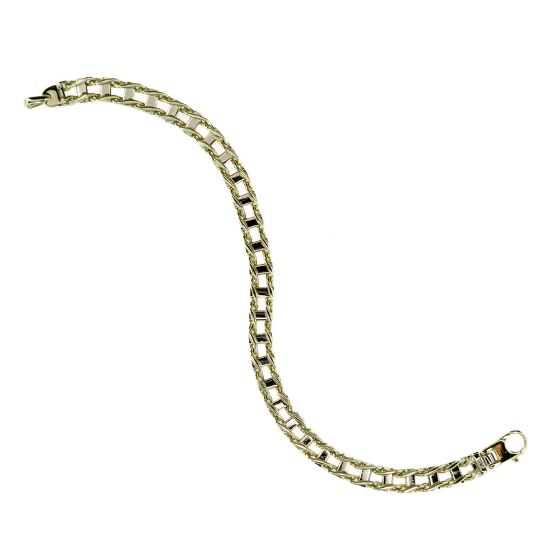 6mm Wide Railroad Link 8" Chain Bracelet in 14K Yellow Gold