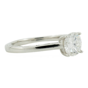 GIA 1.12ct SI1/D Round Diamond Solitaire Engagement Ring in 14K White Gold - Size 6.75