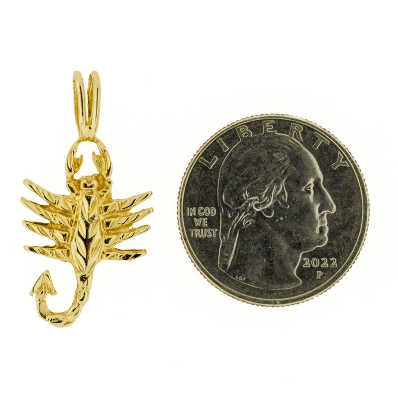 Gold Scorpion Pendant in 14K Yellow Gold - 2.9 Grams