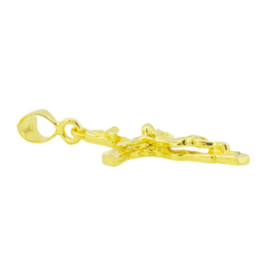 Gold Cross Crucifix Pendant in 21K Yellow Gold - 3.4 Grams