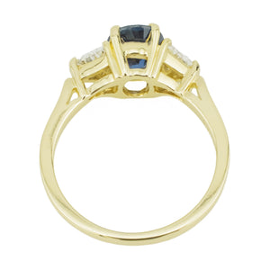 1.30ctw Oval Sapphire with Diamond Accents Gemstone Ring in 14K Yellow Gold - 7
