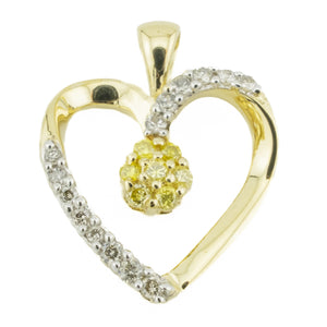 0.25ctw Diamond Accented Heart Pendant in 14K Yellow Gold - Chain Not Included