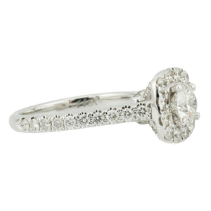 0.50ct Round Brilliant H/SI2 Diamond & Accented Engagement Ring in 14K White Gold - 6.5