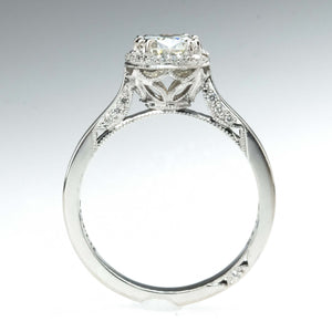 NEW Tacori 18K White Gold GIA 0.96ct Round Diamond VVS2/I Halo Engagement Ring