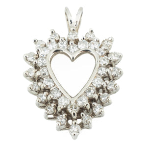 1.00ctw Diamond Accented Heart Pendant in 14K White Gold - Chain Not Included