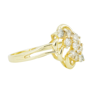 0.50ctw Diamond Cluster Lady's Ring in 14K Yellow Gold - Size 8.5