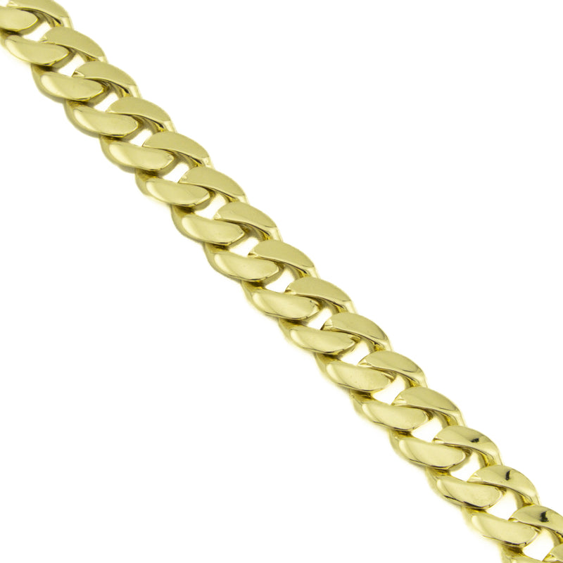 10mm Wide Curb Chain Link 8" Bracelet in 10K Yellow Gold - 41.1 Grams