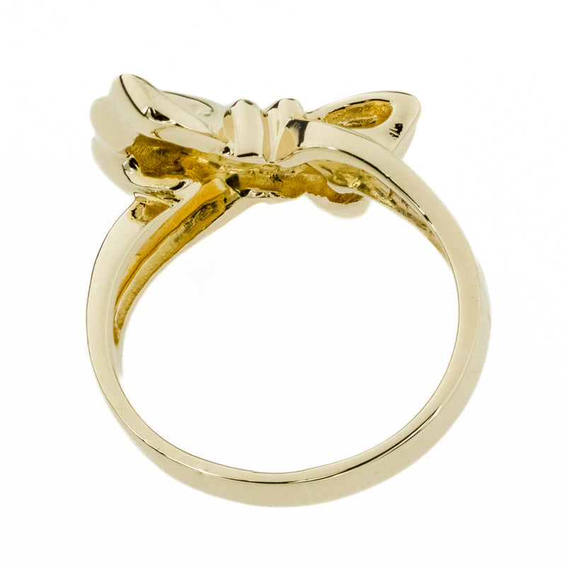 Ladies Fashion Bow Gold Ring in 14K Yellow Gold - Size 7