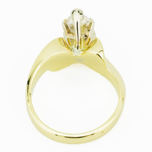 1.00ctw Pear G/SI2 Diamond Solitaire Engagement Ring in 14K Yellow Gold - Size 6.25