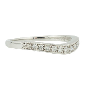 0.25ctw Diamond Accented Wedding Band Ring in 14K White Gold - Size 7