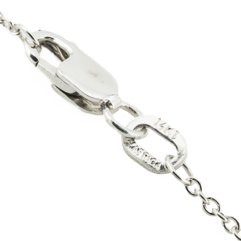 1.06ctw Princess Cut Diamond Solitaire 16" Necklace in 14K White Gold