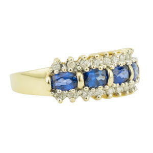 1.80ctw Lab Sapphire & Diamond Accented Gemstone Ring in 14K Yellow Gold - Size 8