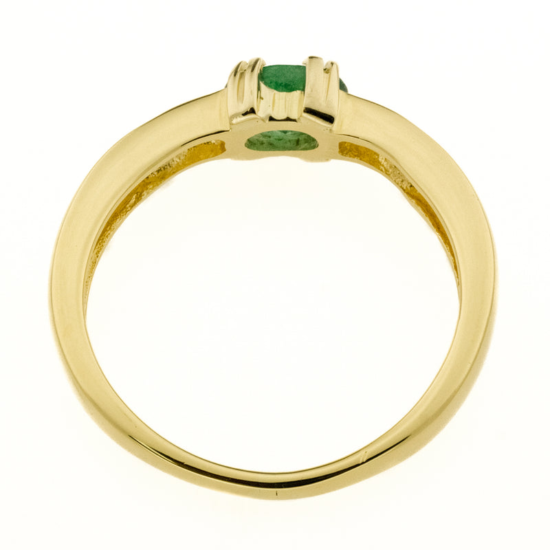 0.36ct Emerald and Diamond Gemstone Ring in 18K Yellow Gold -Size 7.5