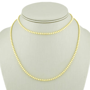 2.7mm Wide Moon Cut Bead Chain 28" Necklace in 10K Yellow Gold - 16 Grams