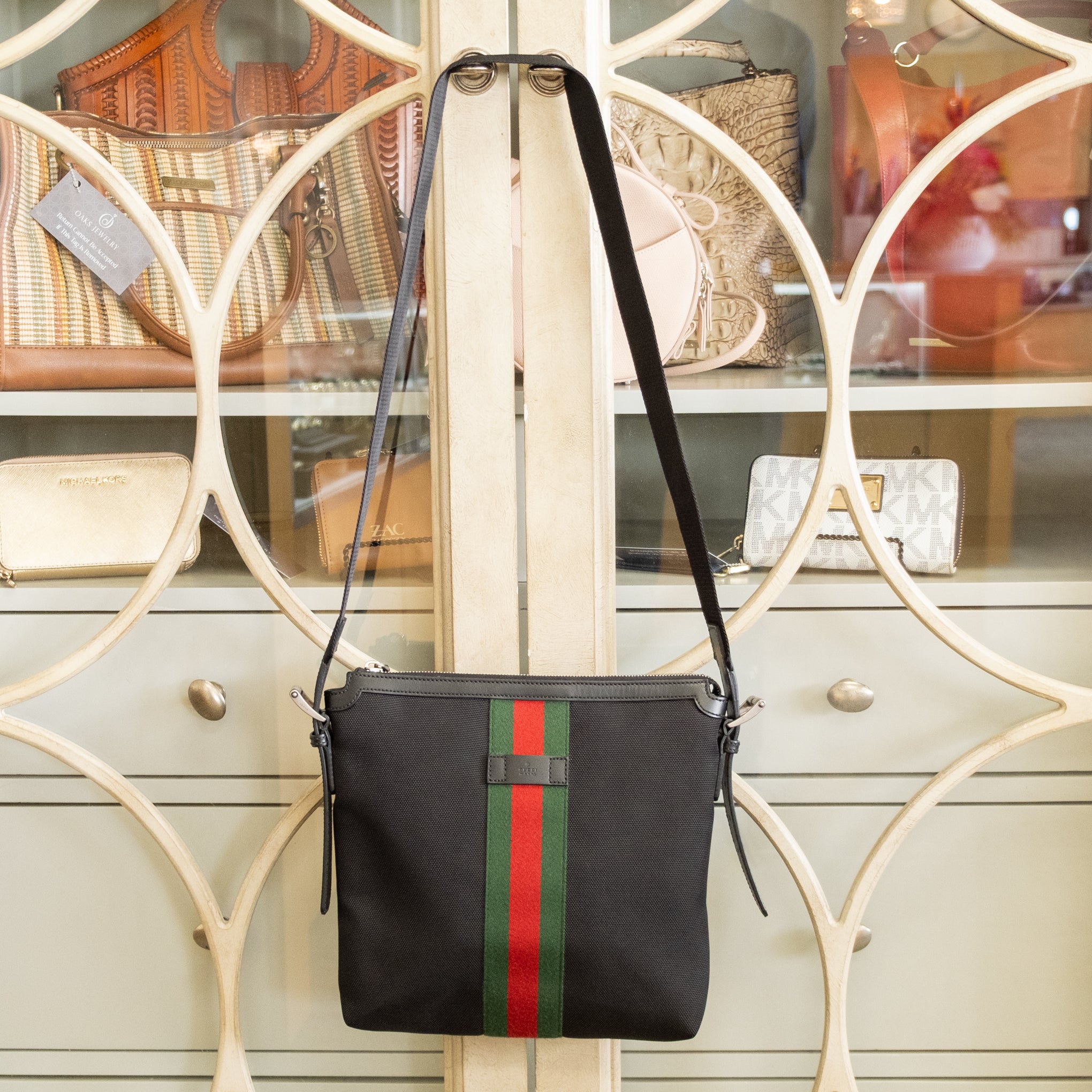 Gucci Techno Canvas Web Messenger Bag in Black – Oaks Jewelry