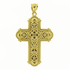 Cross Pendant in 14K Two Tone Gold - 3.8 Grams