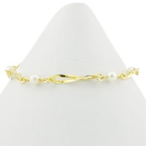 Round Pearl 7.75" Bracelet in 14K Yellow Gold - 5.00 Grams