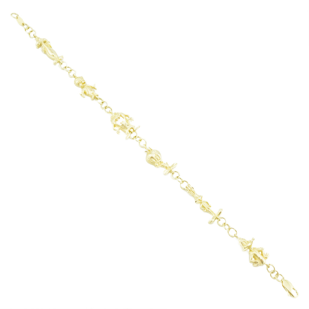 Loney Tunes Charm 8.5" Bracelet in 14K Yellow Gold - 12.4 grams