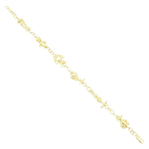 Loney Tunes Charm 8.5" Bracelet in 14K Yellow Gold - 12.4 grams