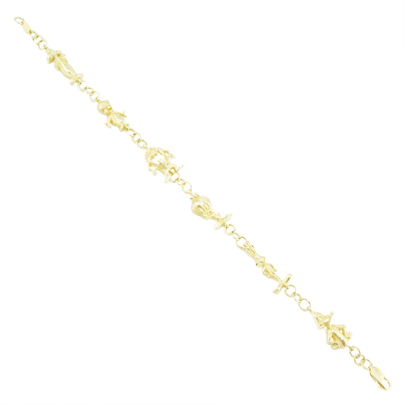 Loney Tunes Charm 8.5" Bracelet in 14K Yellow Gold - 12.4 grams