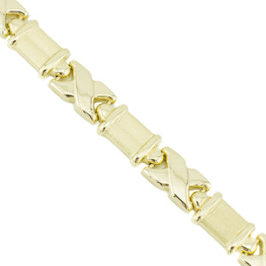 8mm Wide Fashion Gold Chain 7" Bracelet in 14K Yellow Gold - 13.5 grams