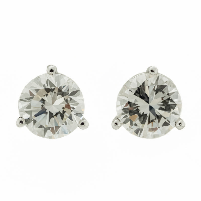 2.00ctw Round Diamond Solitaire Stud Earrings in 14K White Gold